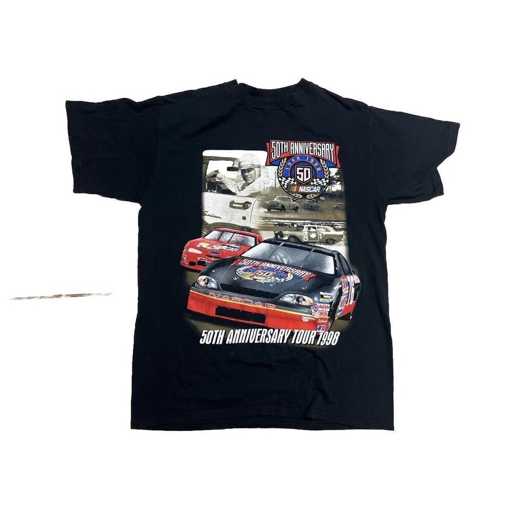 Vintage‎ 1998 NASCAR 50th Anniversary Tour Collectible L T Shirt Racing Black
